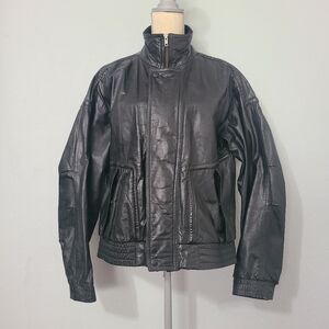 Wilson's Motorcycle Men's Black Vintage Leather Jacket‎ Size 42